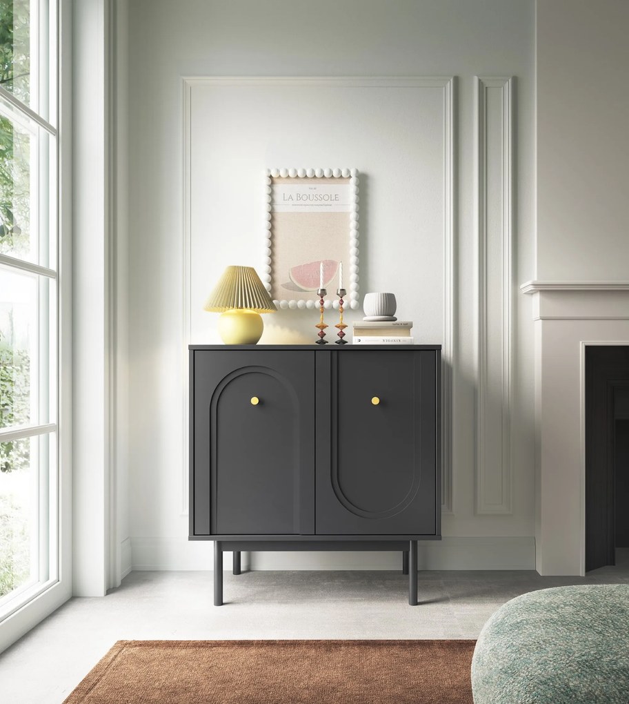 Komoda Mazoma 79 cm černá/zlatá