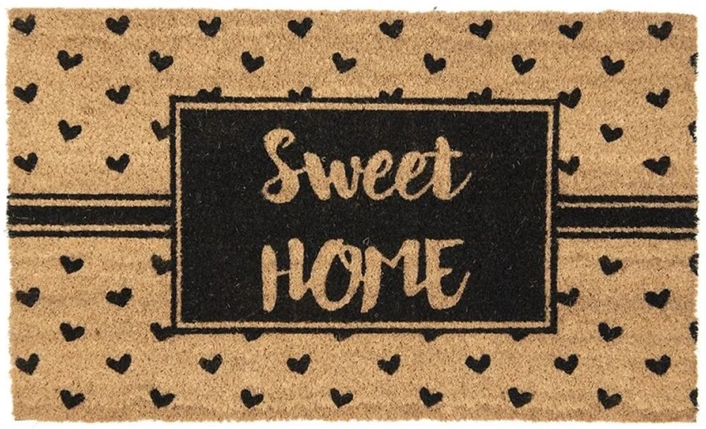 Kokosová rohožka so srdiečkami Sweet Home - 75*45*1 cm