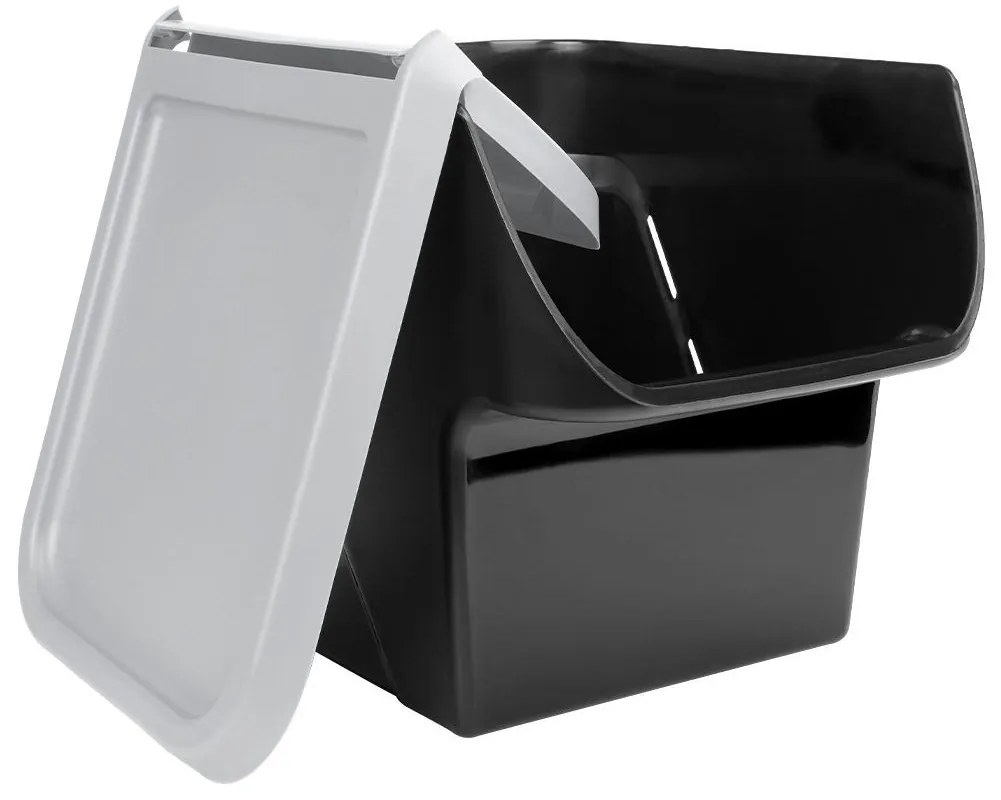 VILDE Úložný box na zemiaky a cibuľu s vetraním, VEGBOX sivý (14l - 10kg zemiakov)