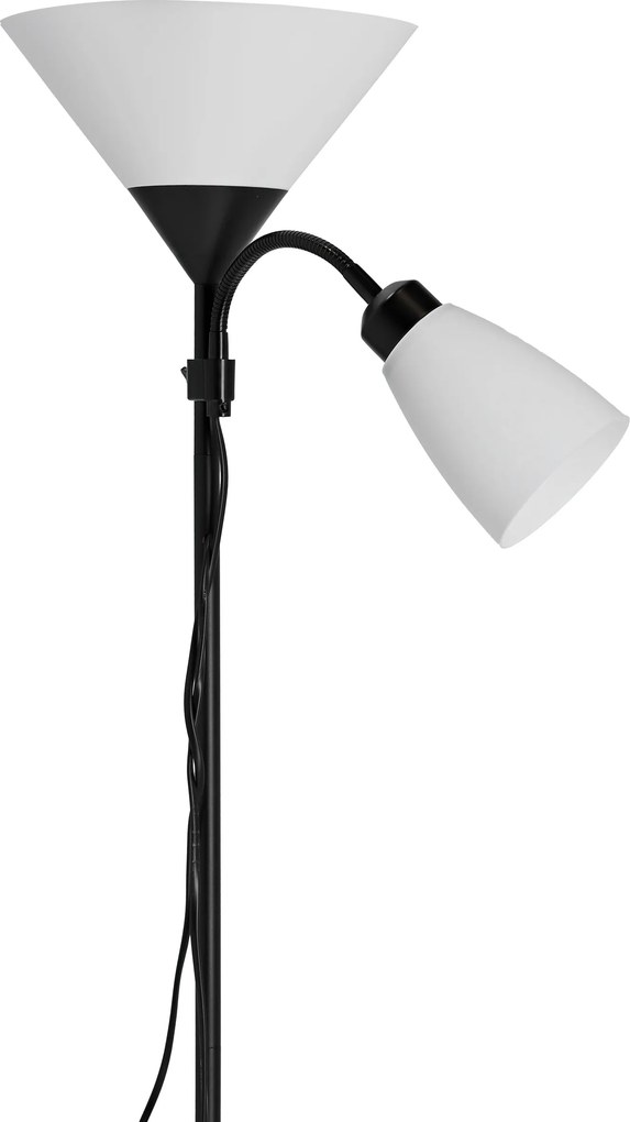 Smart LED AGNES stojaca čierna lampa na čítanie nastaviteľná 2xE27