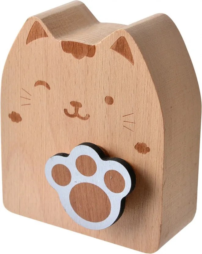 Drevená naťahovacia hracia skrinka mačička Kitty - 7*4*8 cm