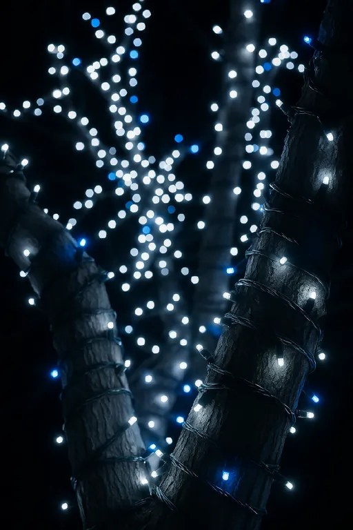 Vianočné svetielka vonkajšie FLASH studená biela 300 LED
