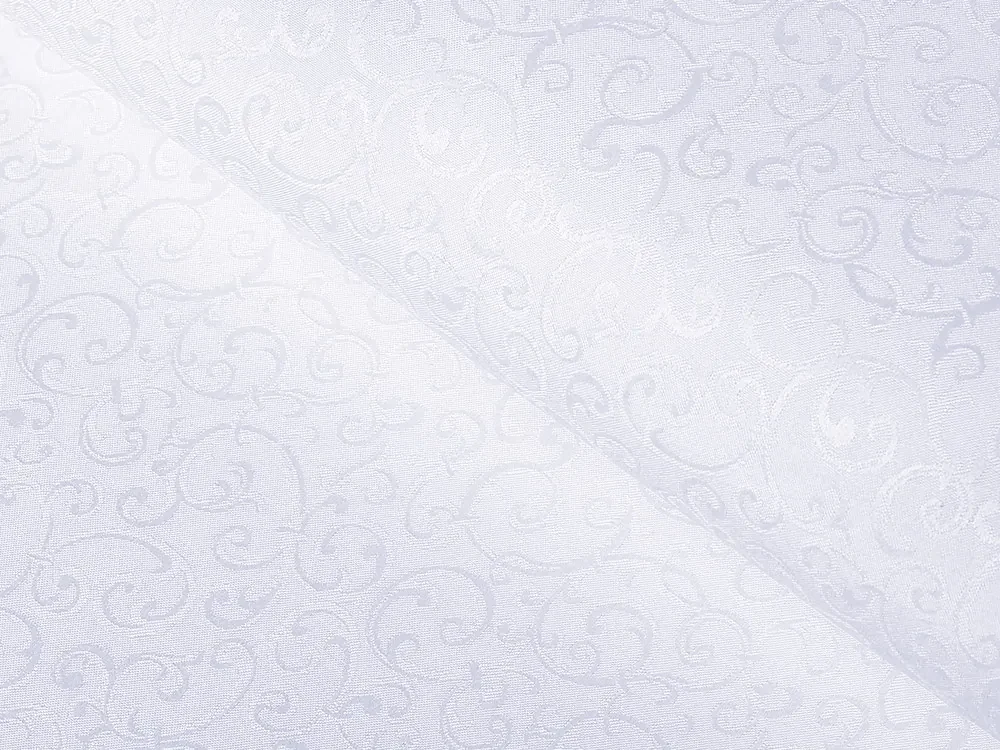 Biante Dekoračný záves TF-078 Ornamenty - studená biela 150x260 cm