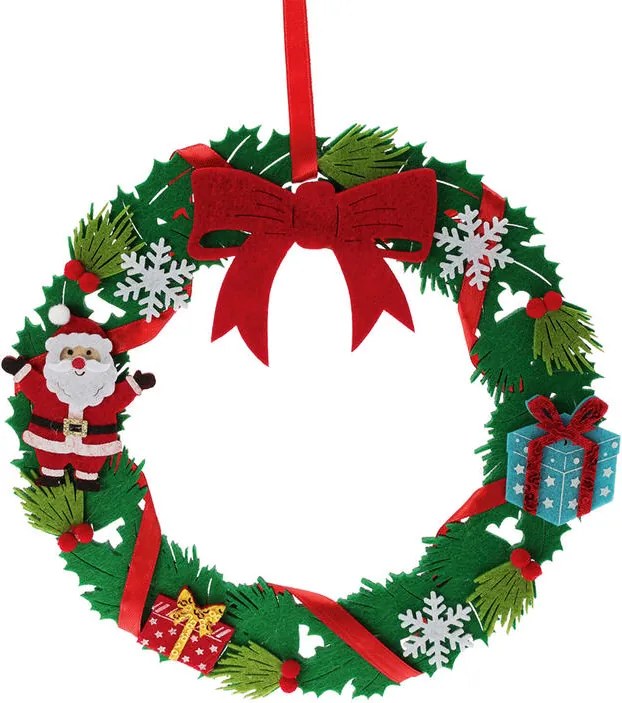Filcový vianočný veniec na zavesenie 25 cm