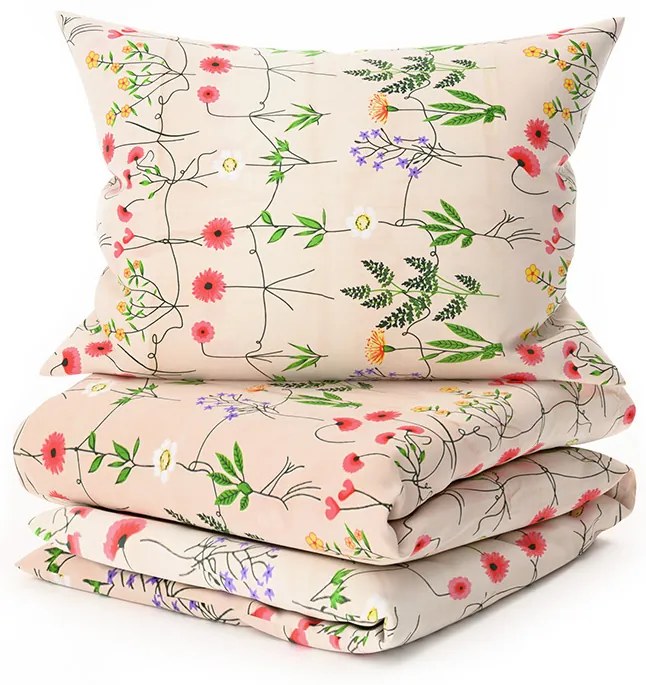 Bavlnené obliečky HERBAR BLEND béžové Rozmer obliečky: 70 x 90 cm | 140 x 220 cm