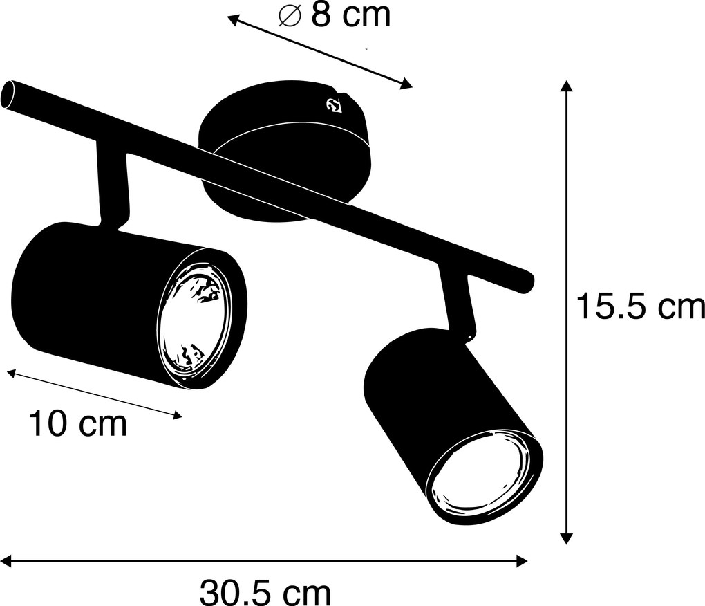 Moderný biely nastaviteľný bodový reflektor vrátane 2 WiFi GU10 svetelných zdrojov - Jeana