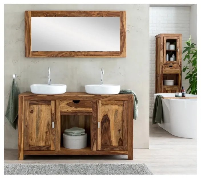 furniture-nabytek.cz - Masívna umývadlová skrinka Lagos z palisandru, lakovaná, hnedá