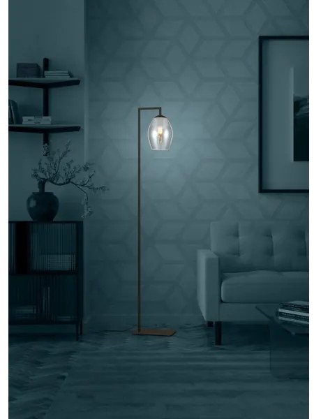 Eglo 390256 - Stojacia lampa ESTANYS 1xE27/40W/230V dymová