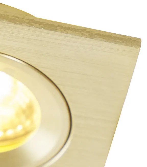 Sada 6 moderných zapustených bodových svetiel zlatá štvorcová IP44 - Xena