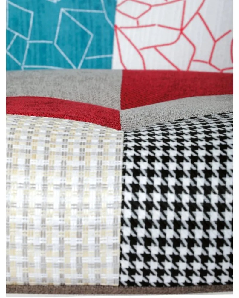 Hojdacie kreslo FABIAN — kov, masív, látka, patchwork