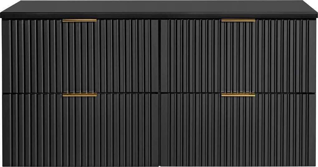 Závesná skrinka pod umývadlo Casad s doskou 120 cm čierna