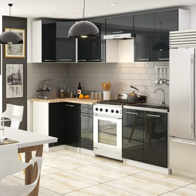 Horná kuchynská skrinka OLIWIA W 50 H720 biela / grafitová, lesk