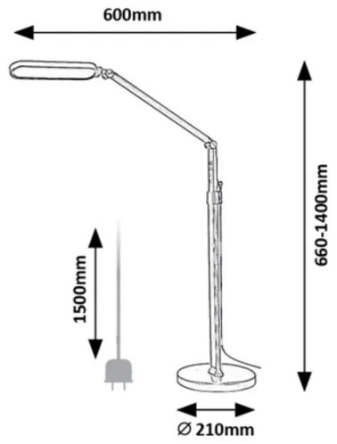 Rabalux 2310 - LED Stmievateľná stojacia lampa DRACO LED/13W/230V 3000-6000K čierna