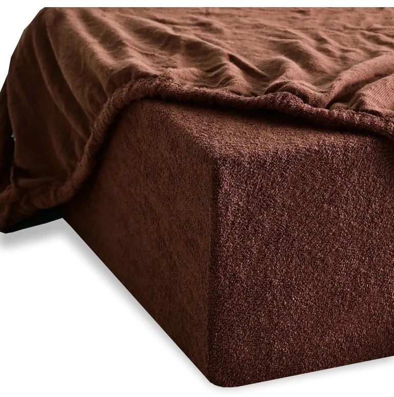 Plachta posteľná hnedá froté EMI, Plachta 180x200