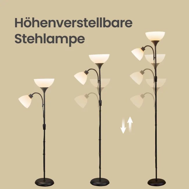 Stojacia lampa s nastaviteľnou lampou na čítanie LFLB35019B102
