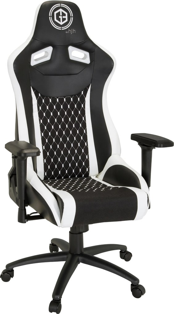 XXXLutz HERNÁ STOLIČKA, vzhľad kože, plochá tkanina, čierna, biela MID.YOU - Online Only kancelárie - 001918033404