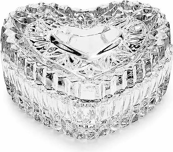 Crystal Bohemia Sklenená dózička SRDIEČKO 65 mm