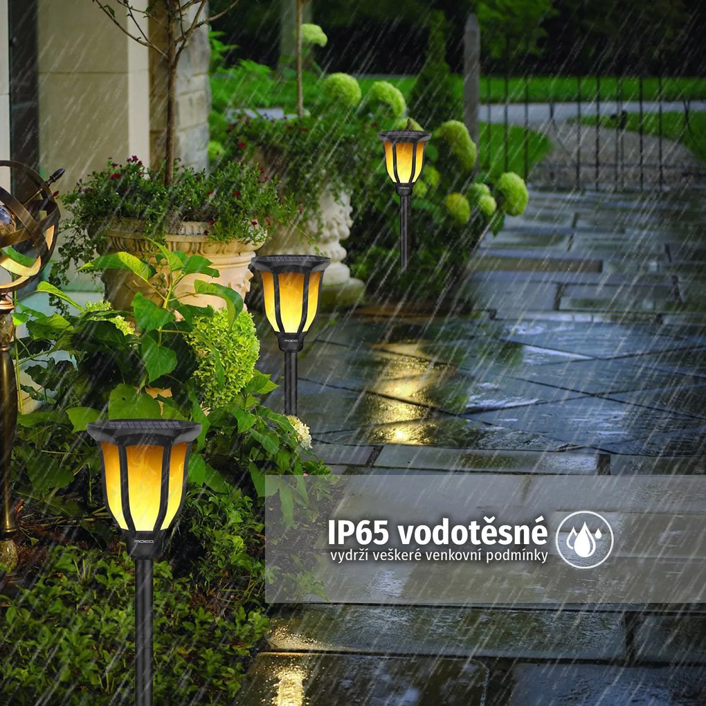 Bezdoteku LEDSolar 168 solárne vonkajšie lampáš lucerna 4 ks, so senzorom, bezdrôtové, IPRO, 1W, teplá            farba