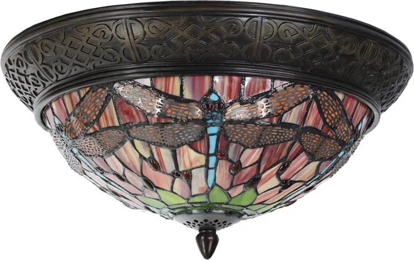 Stropné svetlo Tiffany Cecile - Ø 38*19 cm E14/max 2*40W