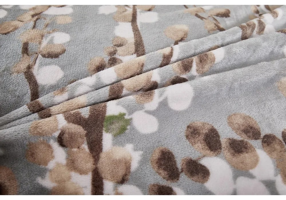 Sivé mikroplyšové obliečky na jednolôžko 140x200 cm Branches – My House
