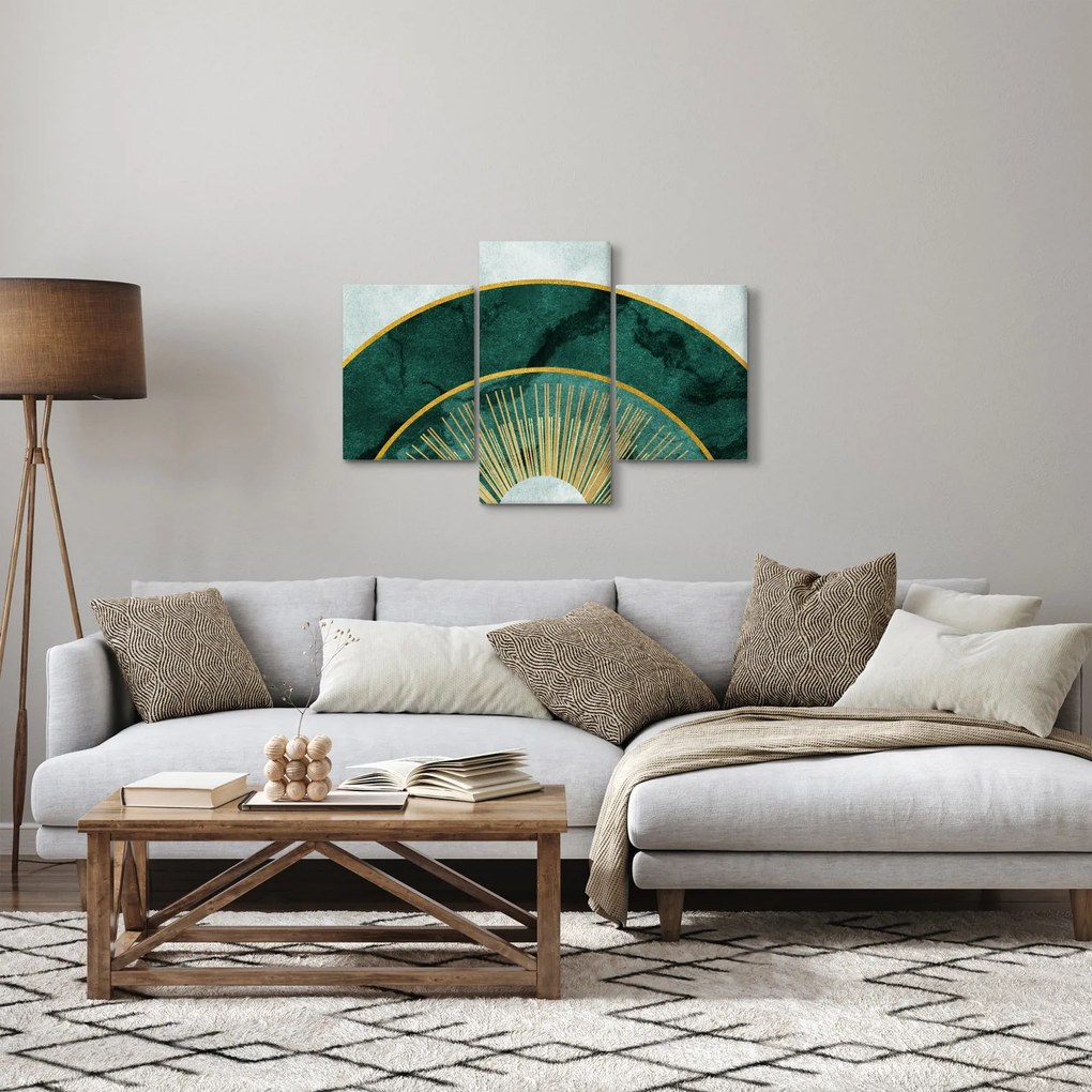 Obraz - Tvary so zlatou textúrou (90x60 cm)