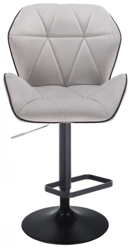 LuxuryForm DESIGN Barová stolička MILANO MAX VELUR na čiernom tanieri - šedá