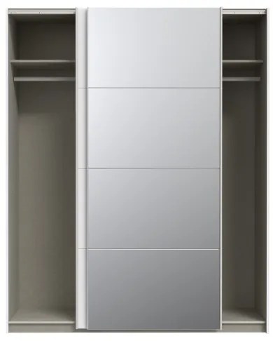 Šatníková skriňa s zrkadlom KARO 170x210 cm biela
