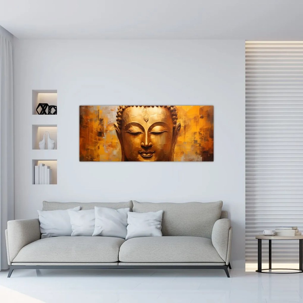 Obraz - Budha, olejomaľba (120x50 cm)