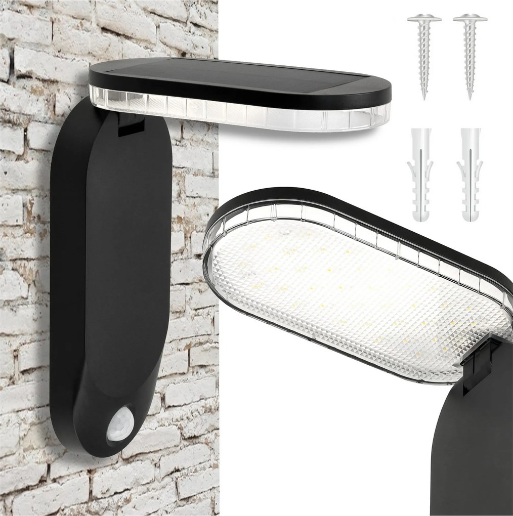 BERGE Solárna lampa s pohybovým senzorom IP65