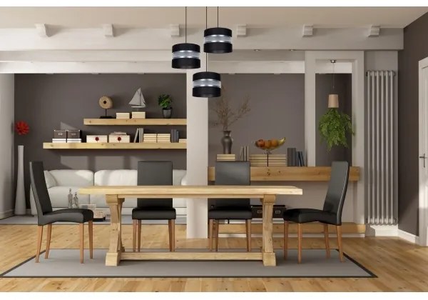 Luster na lanku CORAL 3xE27/60W/230V čierna/chróm pr. 45 cm