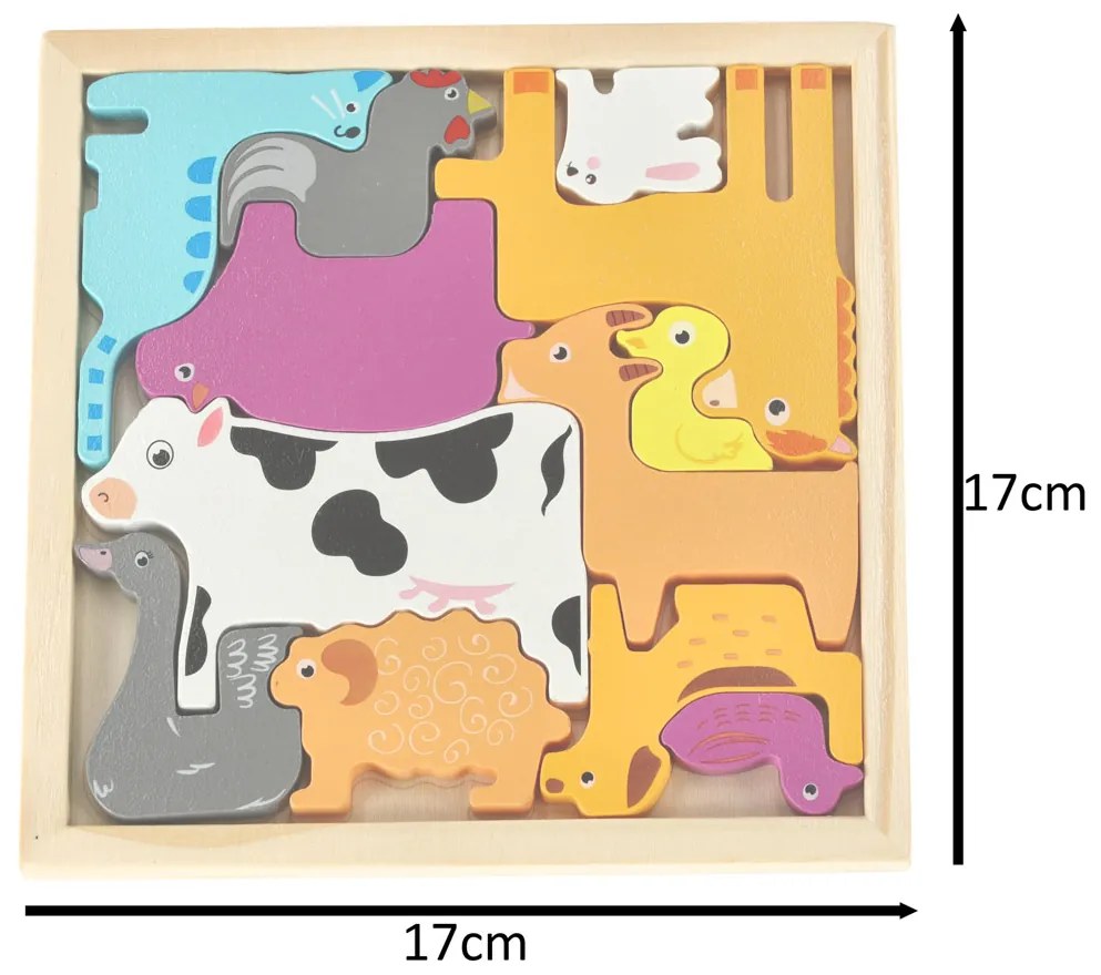 KIK KX5313_1 Drevené puzzle zvieratá