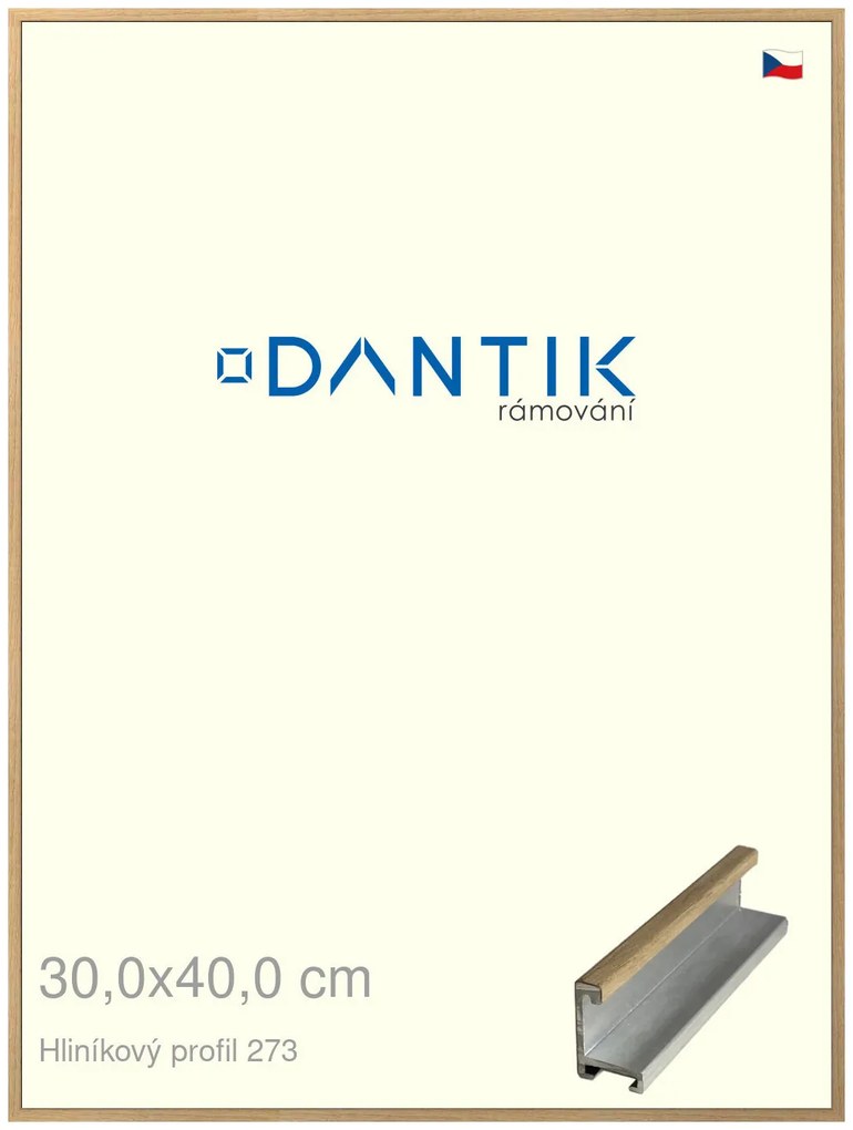 DANTIK rám na obraz 30x40 | ALU Dýha dub (Plexi Čiré)