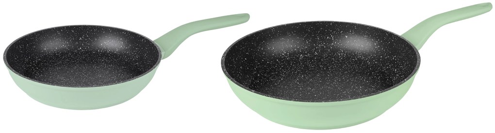Silvercrest® Hliníková panvica, Ø 24 cm, mentolová + Hliníková panvica, Ø 28 cm, mentolová (800011903)