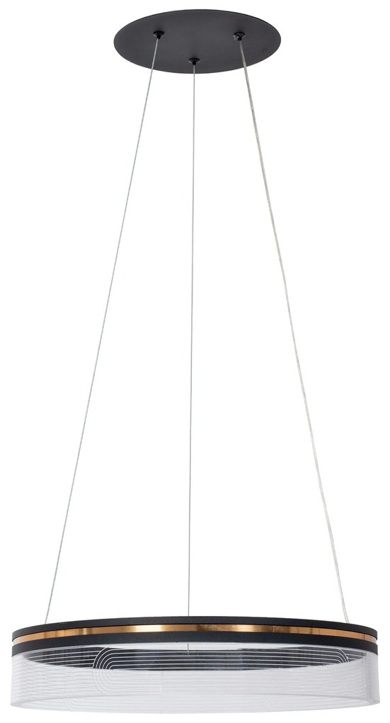 Toolight Toolight, LED závesné svietidlo 40cm APP1191-CP, čierna-zlatá, OSW-40022