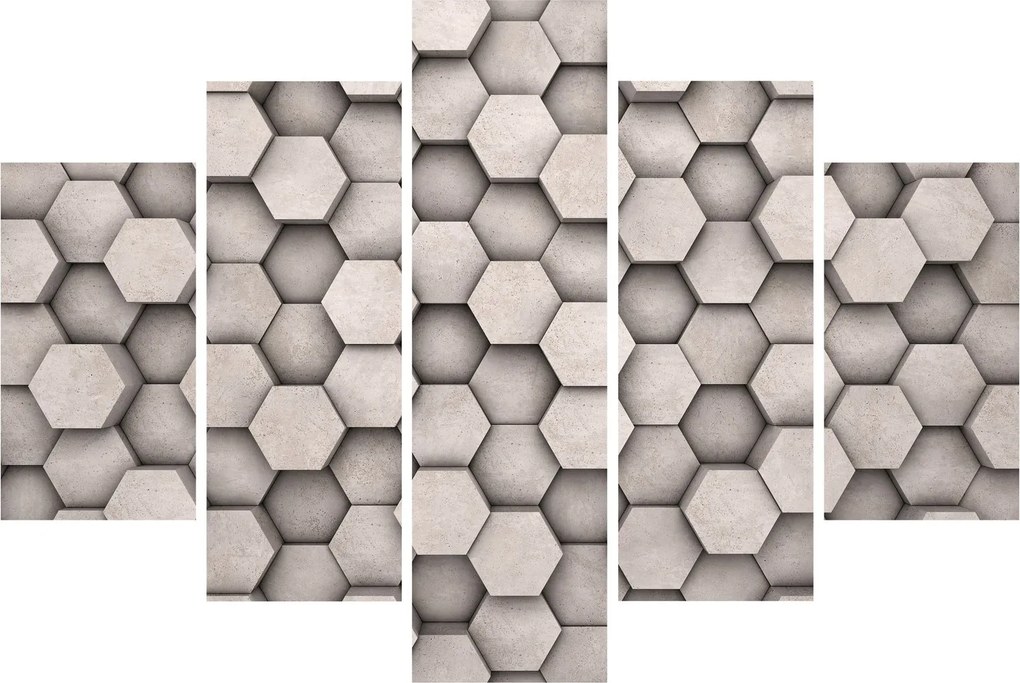 Obraz - Hexagóny v betónovom dizajne (150x105 cm)