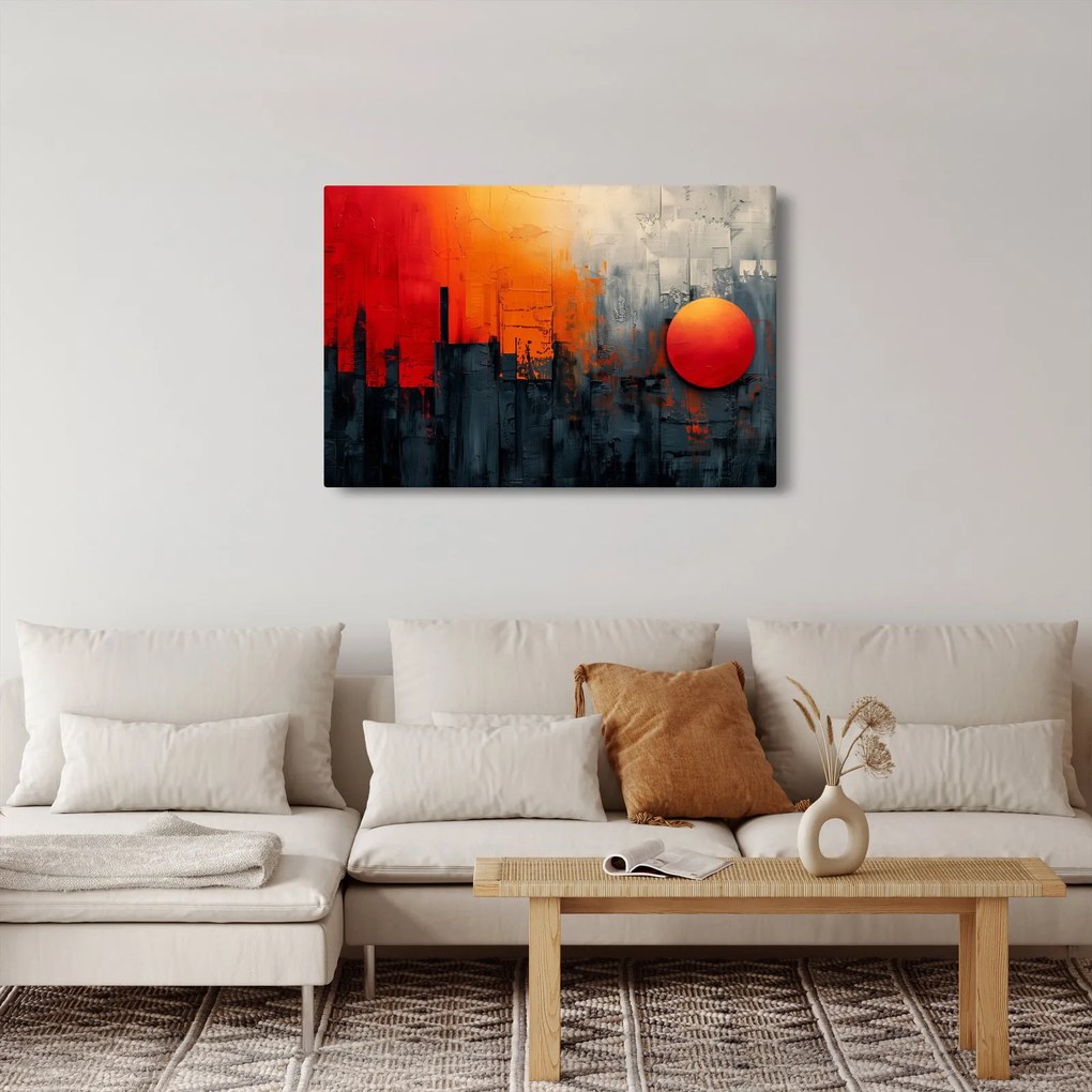 Obraz - Abstraktná maľba mesta (90x60 cm)