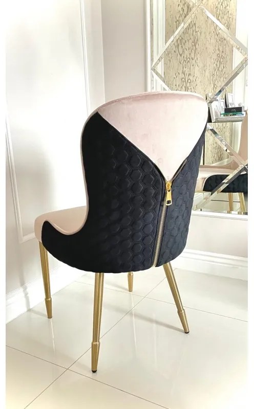 STOLIČKA DALIA BÉŽOVÁ + ČIERNA + ZLATÉ NOHY