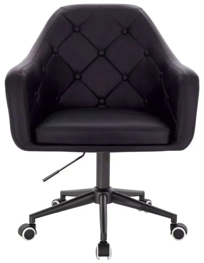 LuxuryForm DESIGN Kreslo ANDORA na čiernej podstave s kolieskami - čierne