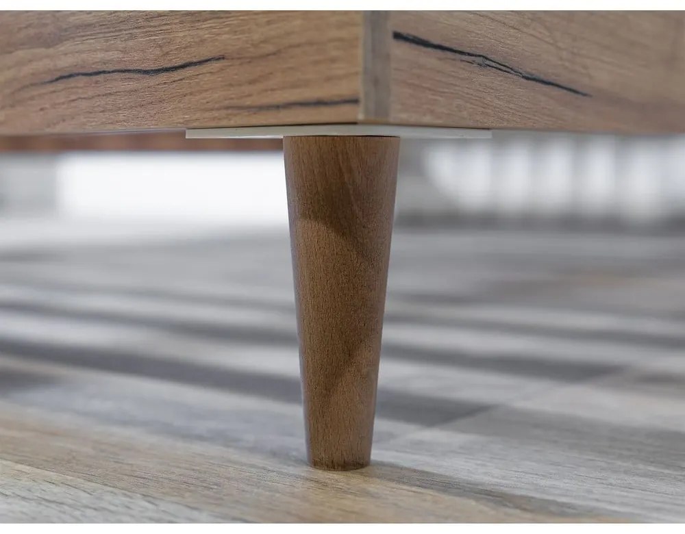 Svetlosivá/prírodná dvojlôžková posteľ s roštom 180x200 cm Oceane – Bobochic Paris