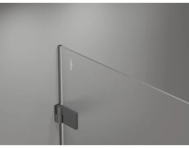 Mexen Lunar-B Duo výklopný sprchový kút 100 x 70 cm, číre sklo, grafitová, 832-100L-070P-95-00