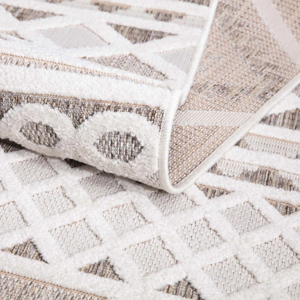 Dekorstudio Okrúhly terasový koberec SANTORINI - 435 krémový Priemer koberca: 200cm