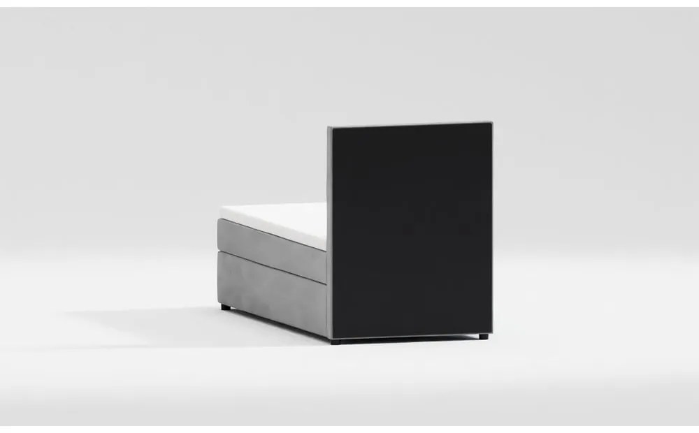 Svetlosivá čalúnená jednolôžková posteľ s úložným priestorom s roštom 90x200 cm Lena – Ropez