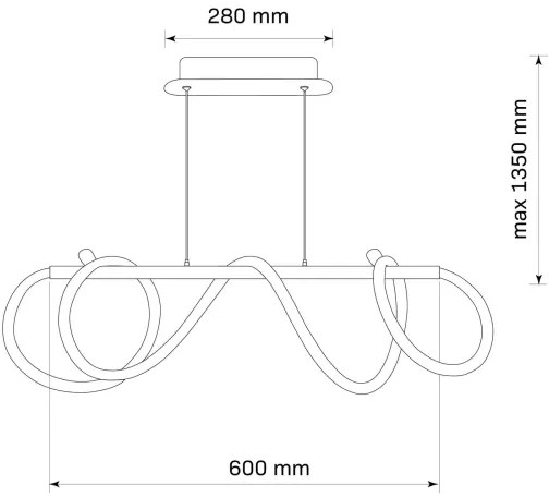 LED Luster na lanku EMMA LED/38W/230V čierna