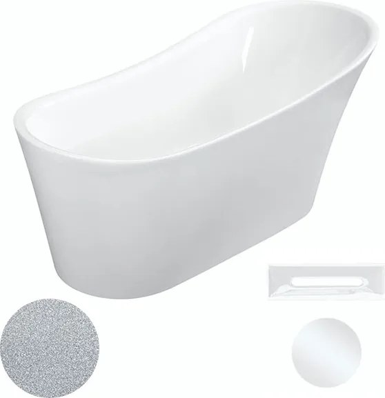 Besco Akrylátová voľne stojaca vaňa Calima Glam S 170x74 BESCO-Typ výpuste: Click-Clack s prepadom, čierna, BESCO-Rozmery: 170x74, BESCO-Farba: Biela…
