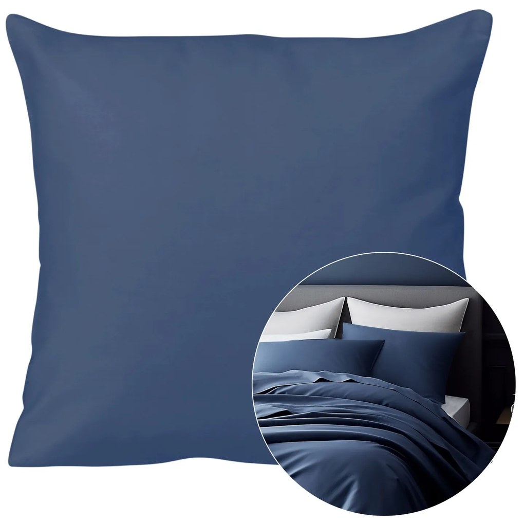 SATÉNOVÁ OBLIEČKA NA VANKÚŠ 011 40X40 CM TMAVOMODRÁ