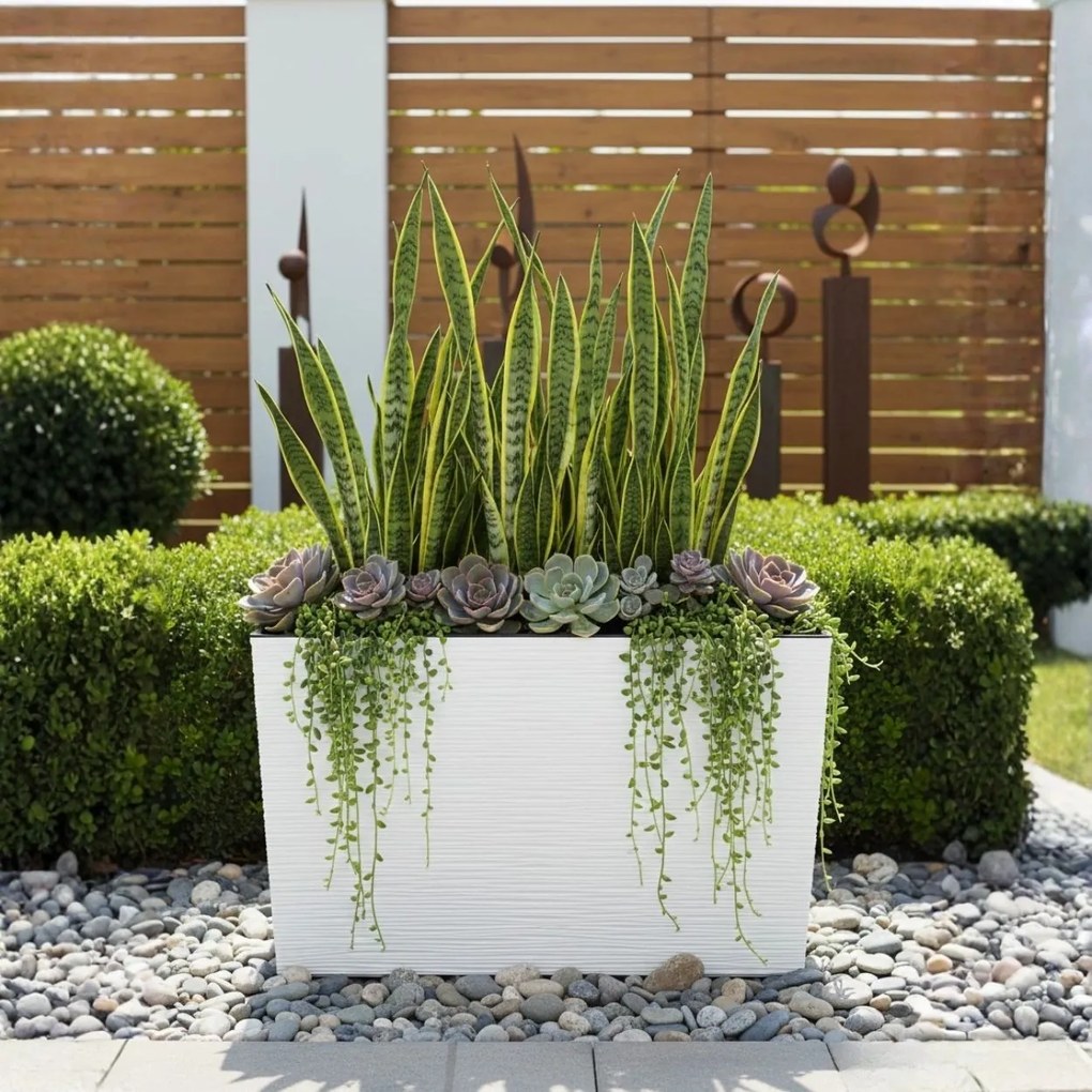 Plastový květináč Bloom Riflo 36,2x56,1 cm bílý