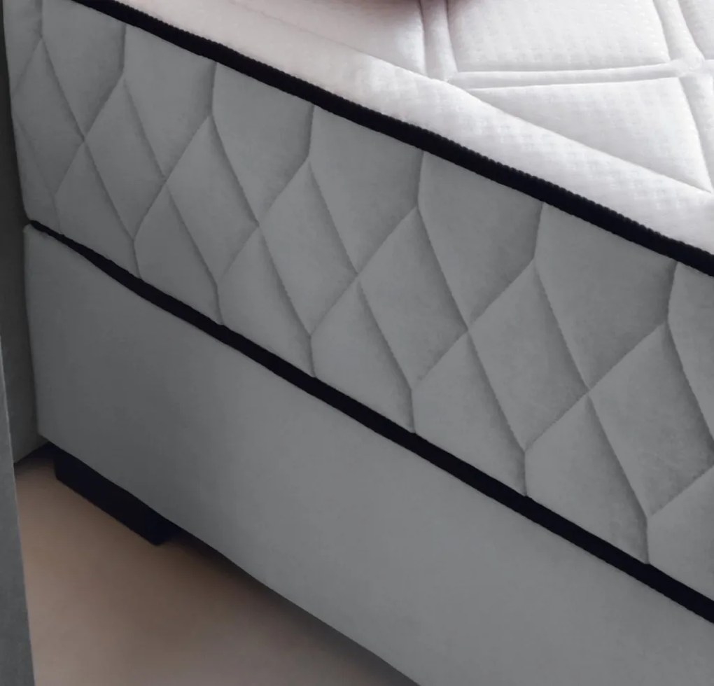 Posteľ Reve 160x200 cm, svetlo šedá látka