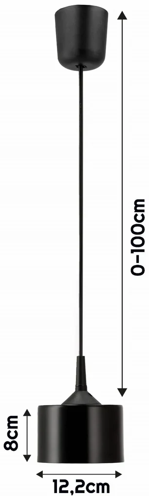 BERGE Závesná lampa MUG - čierna E27