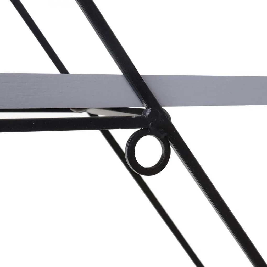 Nástenná polica A80 v industriálnom štýle - drevo / kov, 60x55x12 cm - Sivomodrá