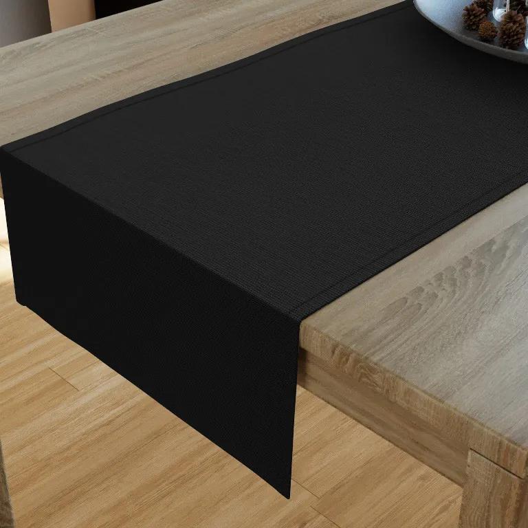 Goldea dekoračný behúň na stôl loneta - čierny 20x160 cm